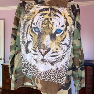 Camouflage Army Jacket Embellished